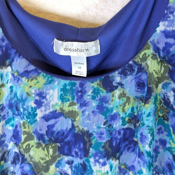 Dress Barn Blue Green layered ruffled frock Size 18 - Picture 3 of 3